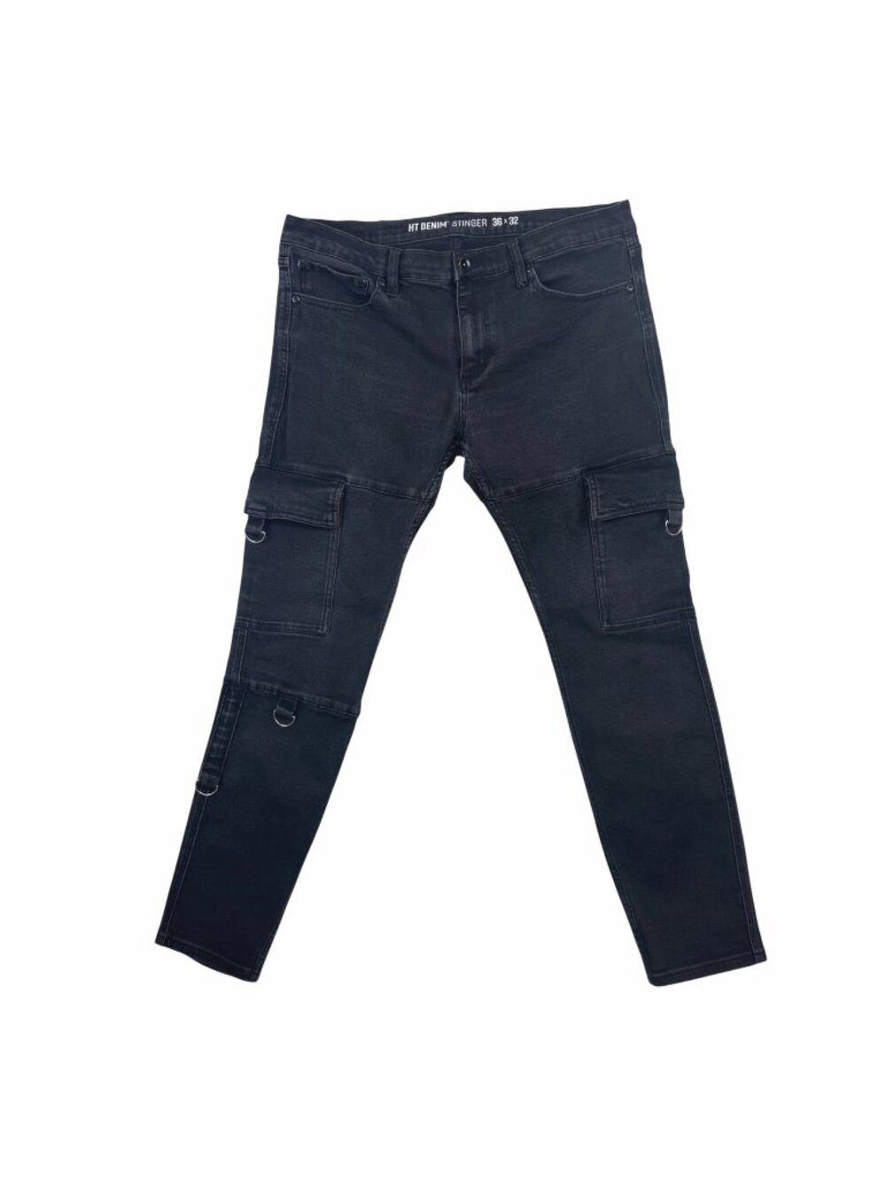 Hot Topic 36x32 Denim Stinger Cargo Jeans Black Stretch Emo Punk Goth